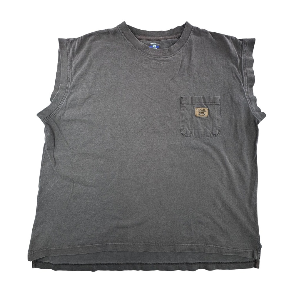 Walls Workwear Mens XXL Sleeveless Pocket T-Shirt Faded Brown Cotton W56580J-BBW